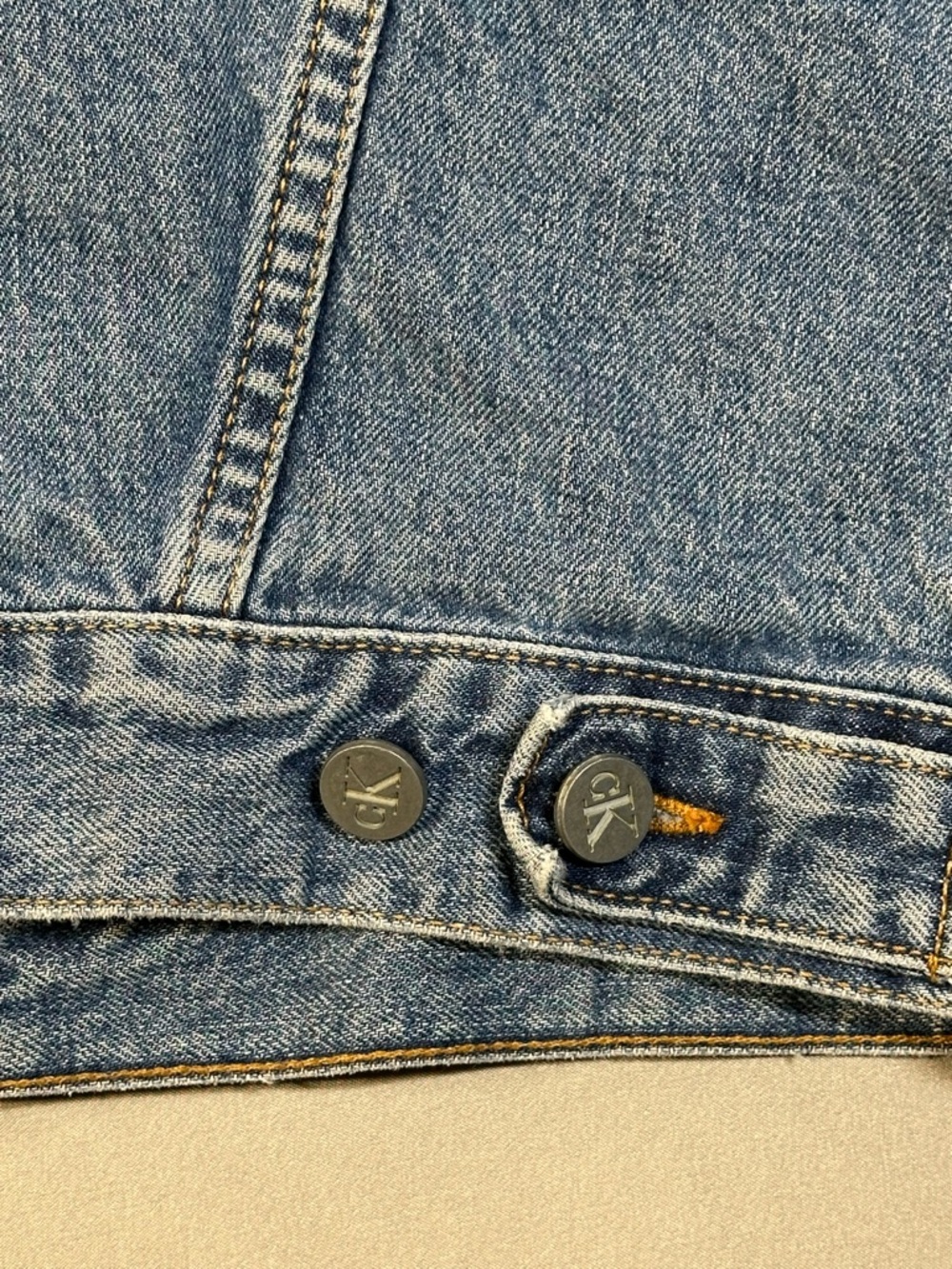 VINTAGE 90s CK Calvin Klein Denim Vest - Womens Medium (Fits Small) - Picture 10 of 13